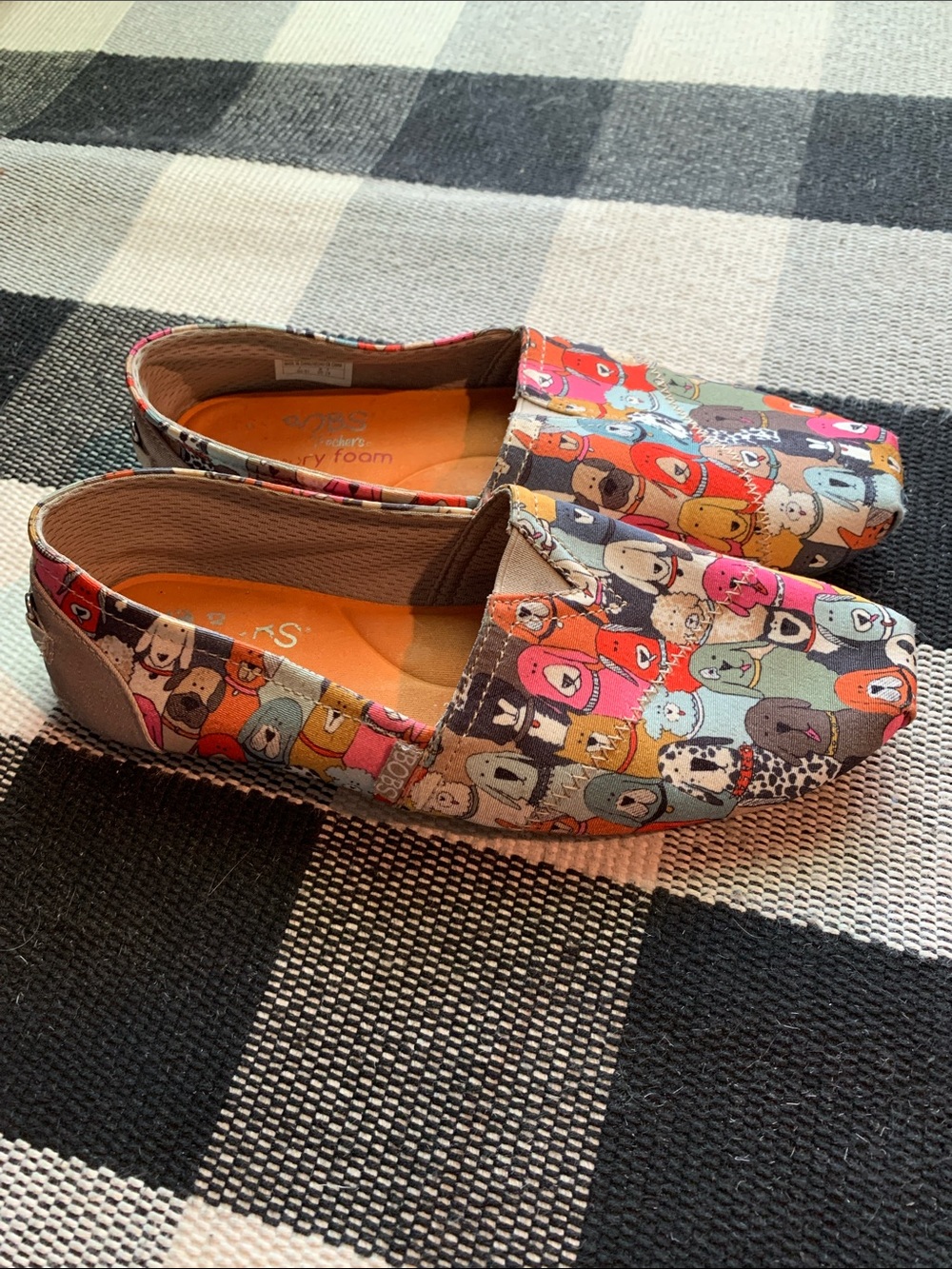 Skechers Bob’s For Dogs Multicolor Cartoon Dog Slip-Ons